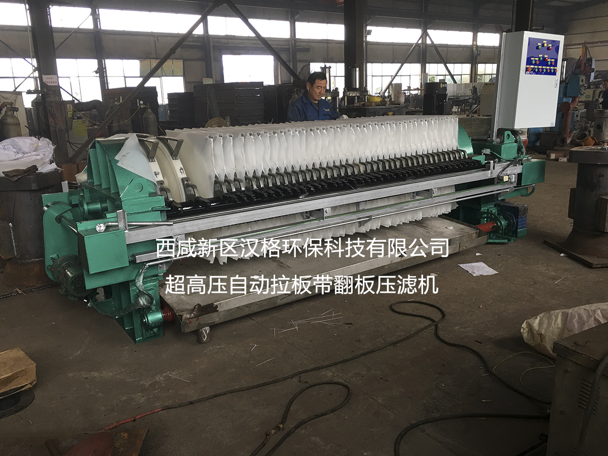 西咸新區(qū)漢格環(huán)?？萍加邢薰?自動拉板帶翻板自動保壓壓濾機